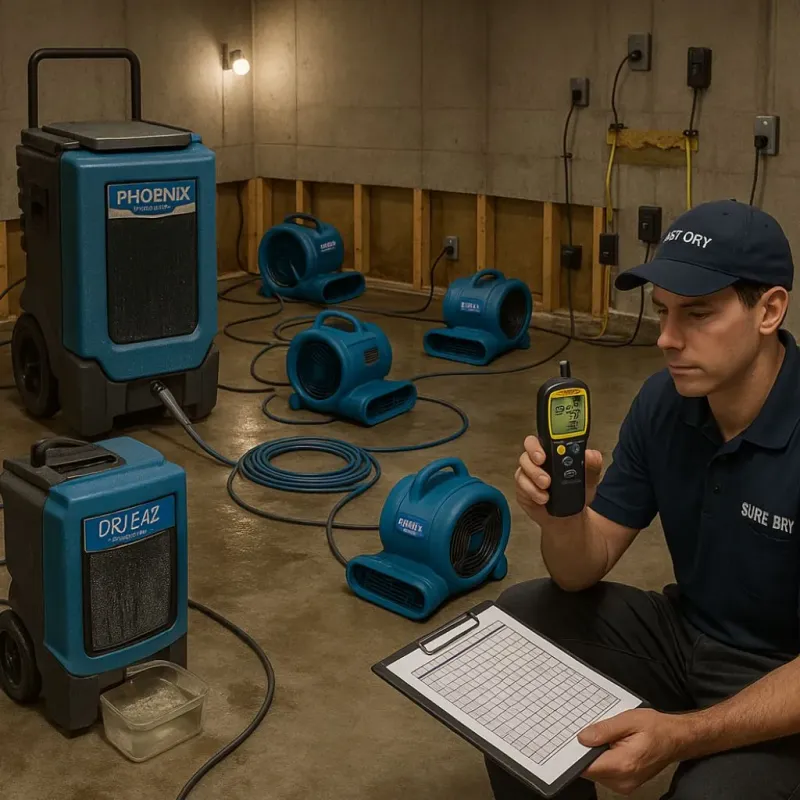 Structural Drying and Dehumidification process in Stoughton, WI